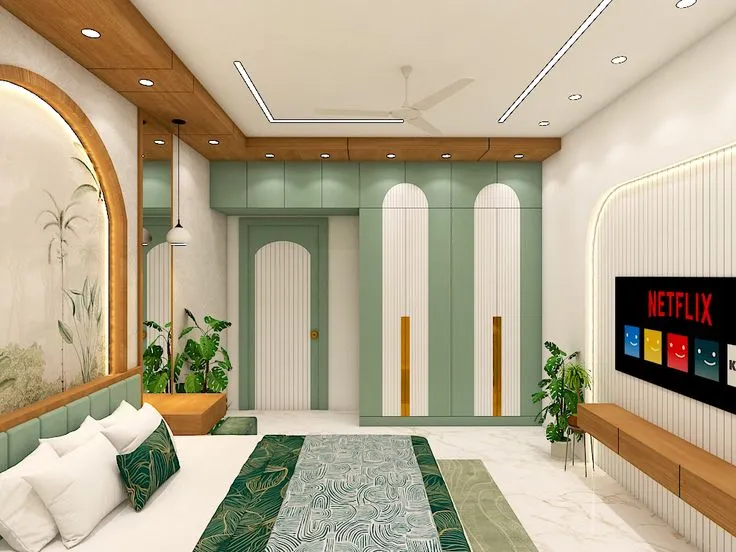 Refined sleeping space bedroom design Amravati